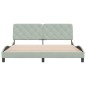 vidaXL Estructura de cama con cabecero terciopelo gris claro 180x200cm