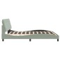 vidaXL Estructura de cama con cabecero terciopelo gris claro 180x200cm