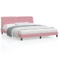 vidaXL Estructura de cama con cabecero de terciopelo rosa 180x200 cm vidaXL Estructura de cama con cabecero de terciopelo rosa 180x200 cm