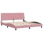 vidaXL Estructura de cama con cabecero de terciopelo rosa 180x200 cm vidaXL Estructura de cama con cabecero de terciopelo rosa 180x200 cm