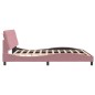 vidaXL Estructura de cama con cabecero de terciopelo rosa 180x200 cm vidaXL Estructura de cama con cabecero de terciopelo rosa 180x200 cm