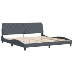 vidaXL Estructura cama con cabecero terciopelo gris oscuro 200x200 cm