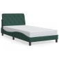 vidaXL Estructura de cama luces LED terciopelo verde oscuro 100x200 cm