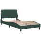 vidaXL Estructura de cama luces LED terciopelo verde oscuro 100x200 cm