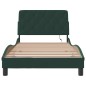 vidaXL Estructura de cama luces LED terciopelo verde oscuro 100x200 cm