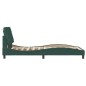 vidaXL Estructura de cama luces LED terciopelo verde oscuro 100x200 cm