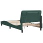 vidaXL Estructura de cama luces LED terciopelo verde oscuro 100x200 cm