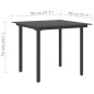 vidaXL Mesa de comedor de jardín acero y vidrio negro 80x80x74 cm vidaXL Mesa de comedor de jardín acero y vidrio negro 80x80x74 cm