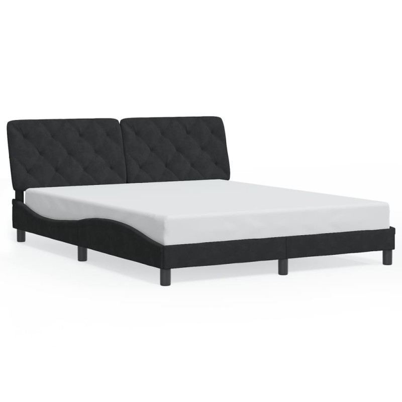 vidaXL Estructura de cama con luces LED terciopelo negro 160x200 cm vidaXL Estructura de cama con luces LED terciopelo negro 160x200 cm