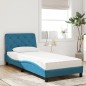 vidaXL Cama con colchón terciopelo azul 80x200 cm vidaXL Cama con colchón terciopelo azul 80x200 cm