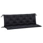 vidaXL Cojines para banco jardín 2 uds tela a cuadros negro 150x50x7cm vidaXL Cojines para banco jardín 2 uds tela a cuadros negro 150x50x7cm