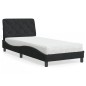 vidaXL Cama con colchón terciopelo negro 90x190 cm vidaXL Cama con colchón terciopelo negro 90x190 cm
