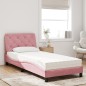 vidaXL Cama con colchón terciopelo rosa 90x200 cm vidaXL Cama con colchón terciopelo rosa 90x200 cm