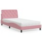 vidaXL Cama con colchón terciopelo rosa 100x200 cm vidaXL Cama con colchón terciopelo rosa 100x200 cm