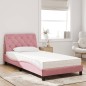 vidaXL Cama con colchón terciopelo rosa 100x200 cm vidaXL Cama con colchón terciopelo rosa 100x200 cm
