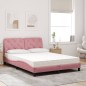 vidaXL Cama con colchón terciopelo rosa 120x200 cm vidaXL Cama con colchón terciopelo rosa 120x200 cm