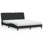 vidaXL Cama con colchón terciopelo negro 160x200 cm vidaXL Cama con colchón terciopelo negro 160x200 cm