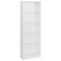 vidaXL Estantería de 5 niveles contrachapada blanco brillo 60x24x175cm vidaXL Estantería de 5 niveles contrachapada blanco brillo 60x24x175cm