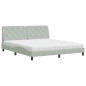 vidaXL Cama con colchón terciopelo gris claro 180x200 cm