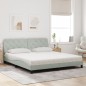 vidaXL Cama con colchón terciopelo gris claro 180x200 cm