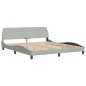 vidaXL Cama con colchón terciopelo gris claro 180x200 cm