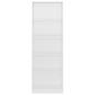 vidaXL Estantería de 5 niveles contrachapada blanco brillo 60x24x175cm vidaXL Estantería de 5 niveles contrachapada blanco brillo 60x24x175cm