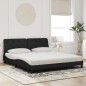 vidaXL Cama con colchón terciopelo negro 180x200 cm vidaXL Cama con colchón terciopelo negro 180x200 cm