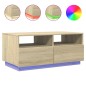 vidaXL Mesa de centro con luces LED roble Sonoma 90x49x40 cm vidaXL Mesa de centro con luces LED roble Sonoma 90x49x40 cm