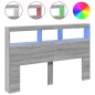 vidaXL Cabecero de cama con luz LED gris Sonoma 160x17x102 cm vidaXL Cabecero de cama con luz LED gris Sonoma 160x17x102 cm