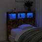 vidaXL Cabecero de cama con luz LED roble ahumado 100x17x102 cm vidaXL Cabecero de cama con luz LED roble ahumado 100x17x102 cm