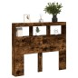 vidaXL Cabecero de cama con luz LED roble ahumado 100x17x102 cm vidaXL Cabecero de cama con luz LED roble ahumado 100x17x102 cm