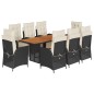 vidaXL Set de comedor de jardín 9 pzas y cojines ratán sintético negro vidaXL Set de comedor de jardín 9 pzas y cojines ratán sintético negro