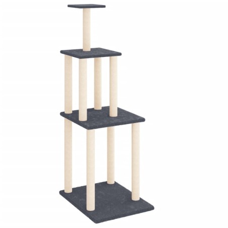vidaXL Rascador para gatos con postes de sisal gris oscuro 149 cm