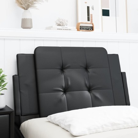 vidaXL Cabecero de cama acolchado cuero sintético negro 80 cm