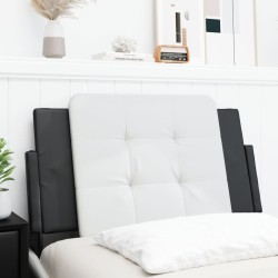 vidaXL Cabecero de cama acolchado cuero sintético blanco y negro 80 cm