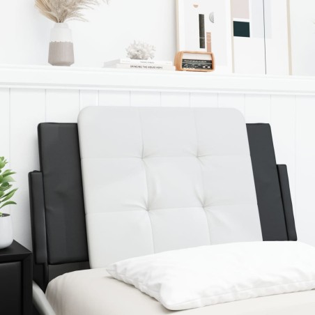 vidaXL Cabecero de cama acolchado cuero sintético blanco y negro 80 cm