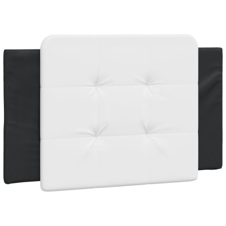 vidaXL Cabecero de cama acolchado cuero sintético blanco y negro 80 cm