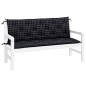 vidaXL Cojines para banco jardín 2 uds tela a cuadros negro 150x50x7cm vidaXL Cojines para banco jardín 2 uds tela a cuadros negro 150x50x7cm
