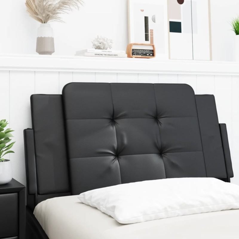 vidaXL Cabecero de cama acolchado cuero sintético negro 100 cm
