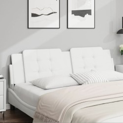 vidaXL Cabecero de cama acolchado cuero sintético blanco 180 cm