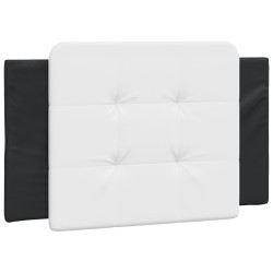 vidaXL Cabecero de cama acolchado cuero sintético blanco y negro 90 cm