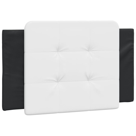 vidaXL Cabecero de cama acolchado cuero sintético blanco y negro 90 cm
