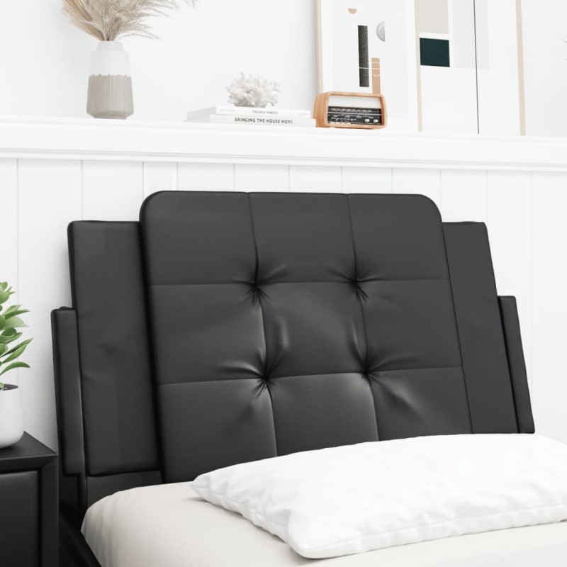 vidaXL Cabecero de cama acolchado cuero sintético negro 90 cm vidaXL Cabecero de cama acolchado cuero sintético negro 90 cm