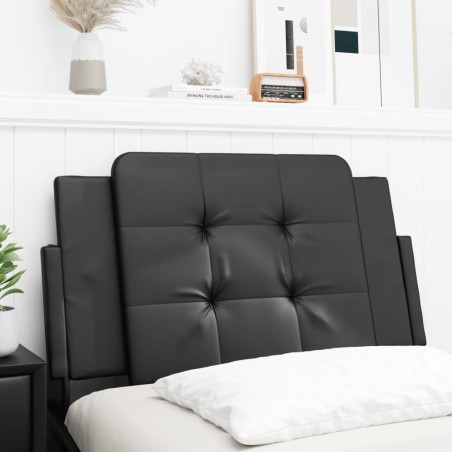 vidaXL Cabecero de cama acolchado cuero sintético negro 90 cm