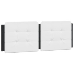 vidaXL Cabecero de cama acolchado cuero sintético blanco negro 120 cm