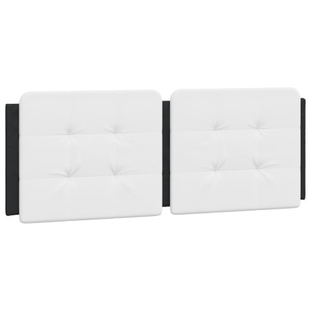 vidaXL Cabecero de cama acolchado cuero sintético blanco negro 120 cm