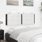 vidaXL Cabecero de cama acolchado cuero sintético blanco negro 120 cm vidaXL Cabecero de cama acolchado cuero sintético blanco negro 120 cm
