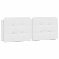 vidaXL Cabecero de cama acolchado cuero sintético blanco 140 cm