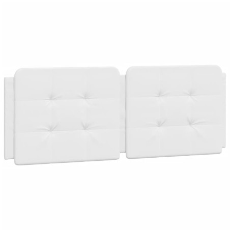 vidaXL Cabecero de cama acolchado cuero sintético blanco 140 cm