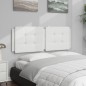 vidaXL Cabecero de cama acolchado cuero sintético blanco 140 cm vidaXL Cabecero de cama acolchado cuero sintético blanco 140 cm